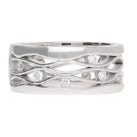 Diamond 0.30ct 18ct White Gold Wave Ring - Michael Jones Jeweller
