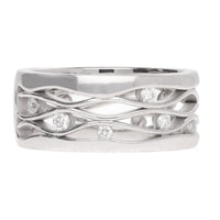 Diamond 0.30ct 18ct White Gold Wave Ring - Michael Jones Jeweller