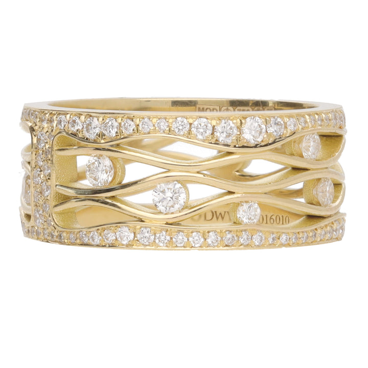 Diamond 0.81ct 18ct Yellow Gold Wave Ring - Michael Jones Jeweller