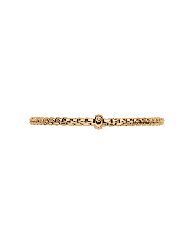 Fope Flex'It 18ct Yellow Gold 0.01ct Diamond Set Bracelet Medium - Michael Jones Jeweller