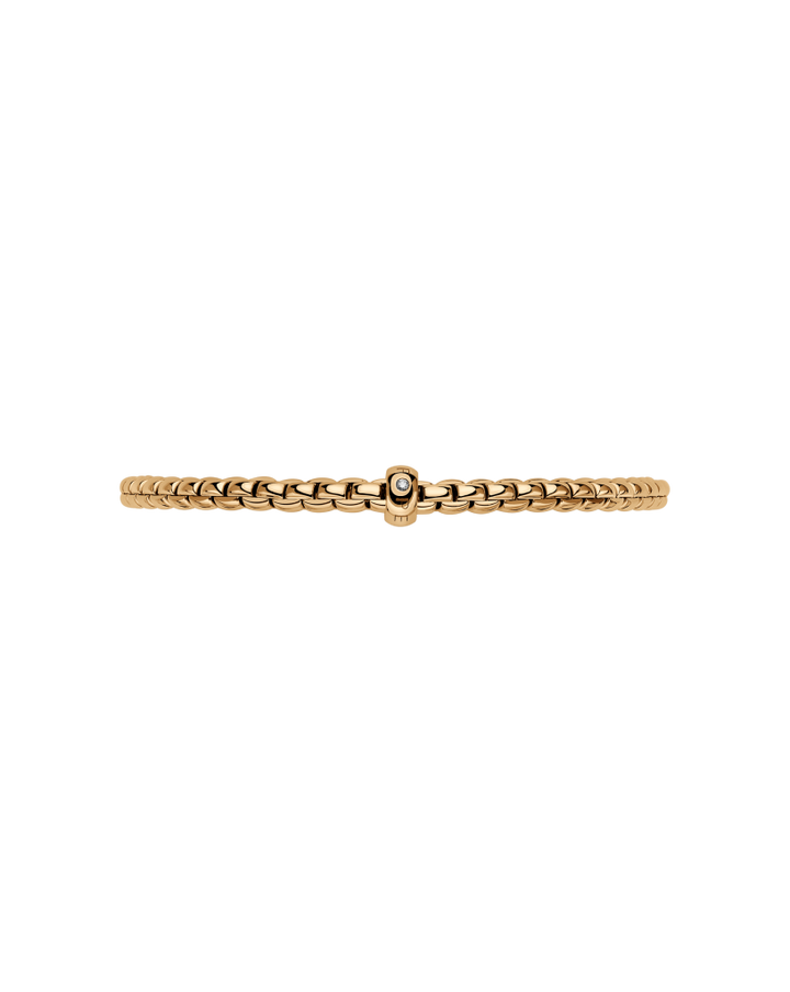Fope Flex'It Eka 18ct Yellow Gold 0.01ct Diamond Set Bracelet Medium