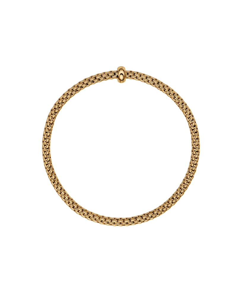 Fope Flex'It  Prima 18ct Yellow Gold 0.01ct Diamond Set Bracelet Small - Michael Jones Jeweller