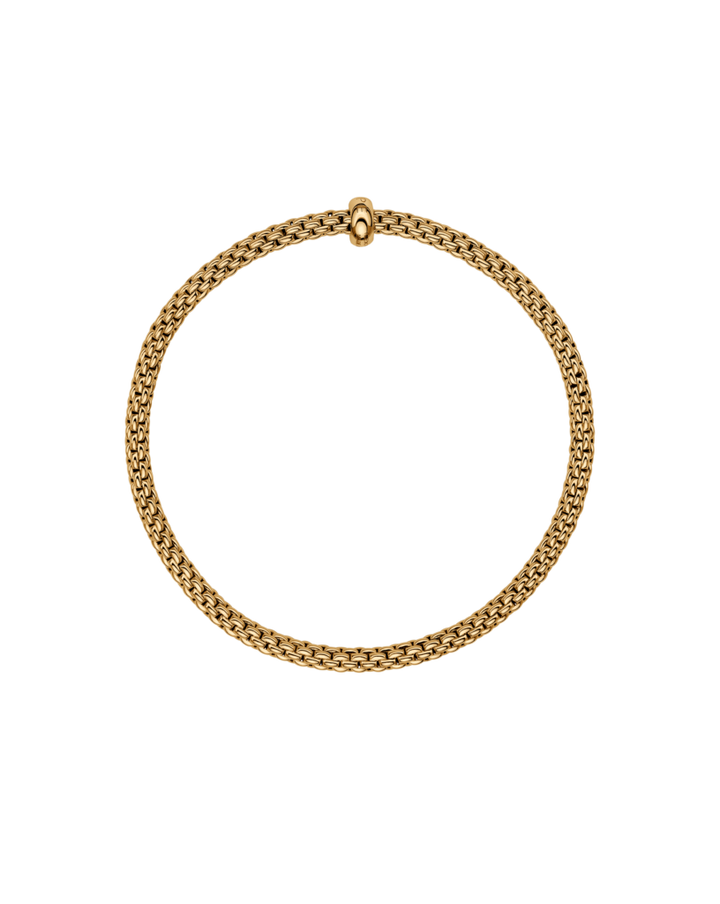 Fope Flex'It  Prima 18ct Yellow Gold 0.01ct Diamond Set Bracelet Small