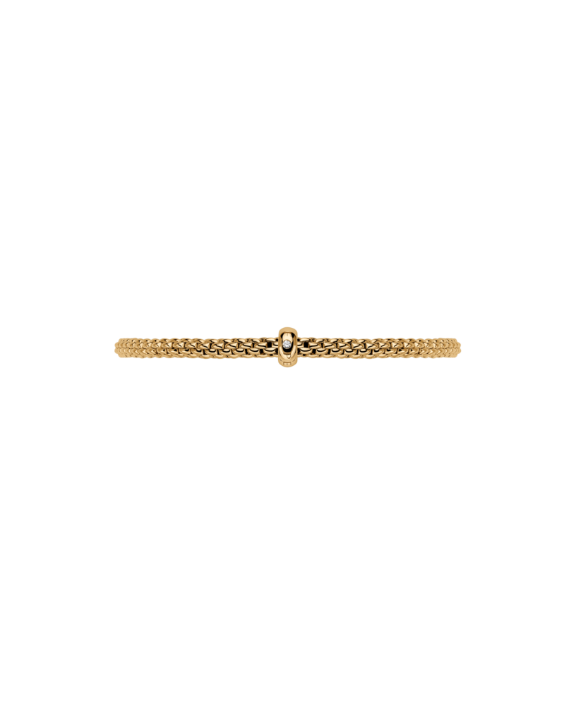 Fope Flex'It  Prima 18ct Yellow Gold 0.01ct Diamond Set Bracelet Small - Michael Jones Jeweller