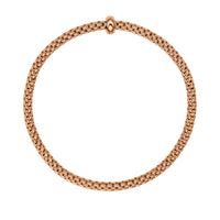 Fope Flex'It  Prima 18ct Rose Gold 0.01ct Diamond Set Bracelet Medium - Michael Jones Jeweller