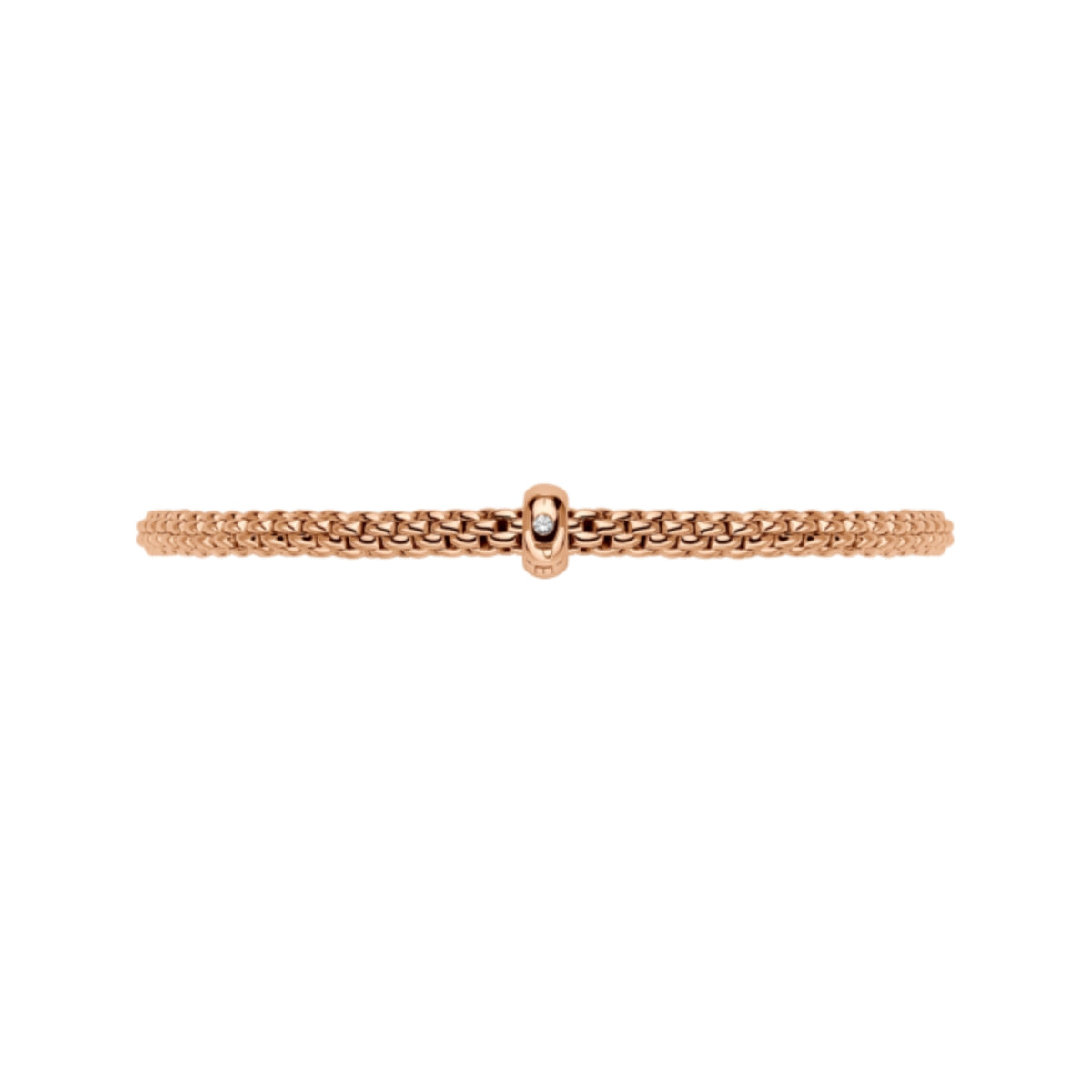 Fope Flex'It  Prima 18ct Rose Gold 0.01ct Diamond Set Bracelet Medium - Michael Jones Jeweller