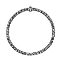 FOPE Flex'it Eka 18ct White Gold 0.01ct Black Diamond Set Bracelet Extra Large