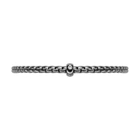 FOPE Flex'it Eka 18ct White Gold 0.01ct Black Diamond Set Bracelet Extra Large