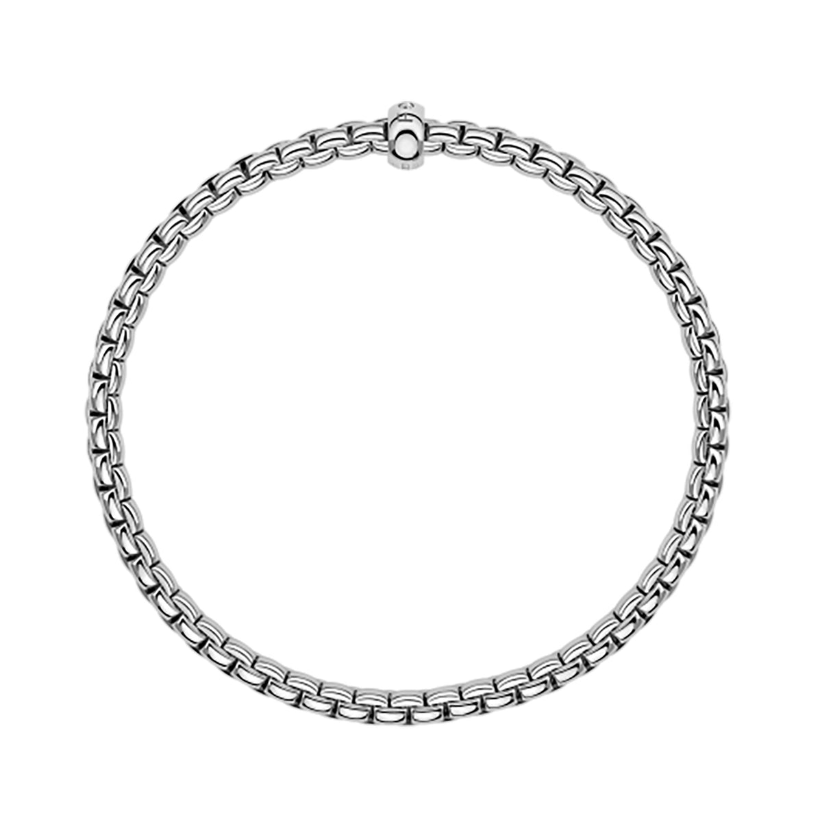 FOPE Flex'it Eka 18ct White Gold 0.01ct Diamond Set Bracelet Medium - Michael Jones Jeweller