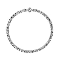 FOPE Flex'it Eka 18ct White Gold 0.01ct Diamond Set Bracelet Medium