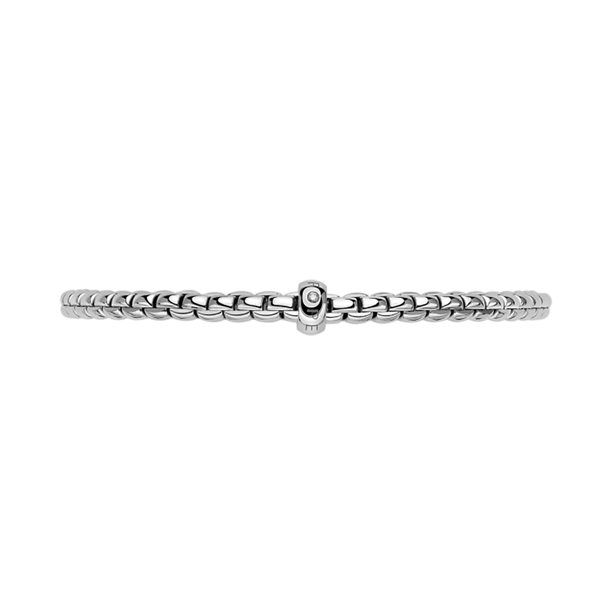 FOPE Flex'it Eka 18ct White Gold 0.01ct Diamond Set Bracelet Medium - Michael Jones Jeweller