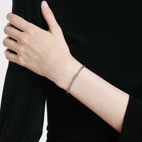 FOPE Flex'it Eka 18ct White Gold 0.01ct Diamond Set Bracelet Medium