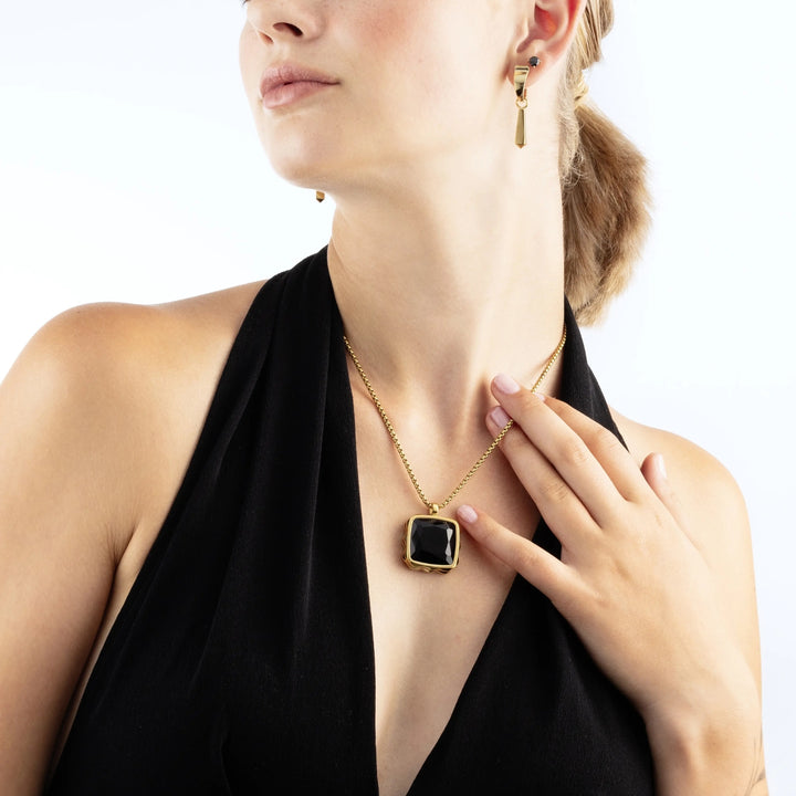 Coeur de Lion Glam Dot 5 mm gold-black Stud Earrings