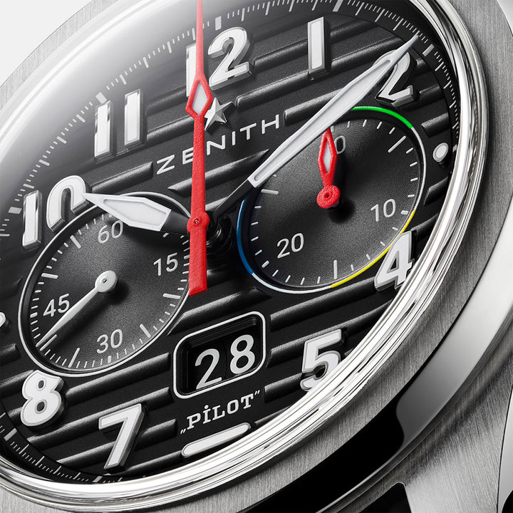 Zenith Pilot Big Date Flyback 36'000 VpH - Luxury Men's Watch 03.4000.3652/21.I001 - Michael Jones Jeweller