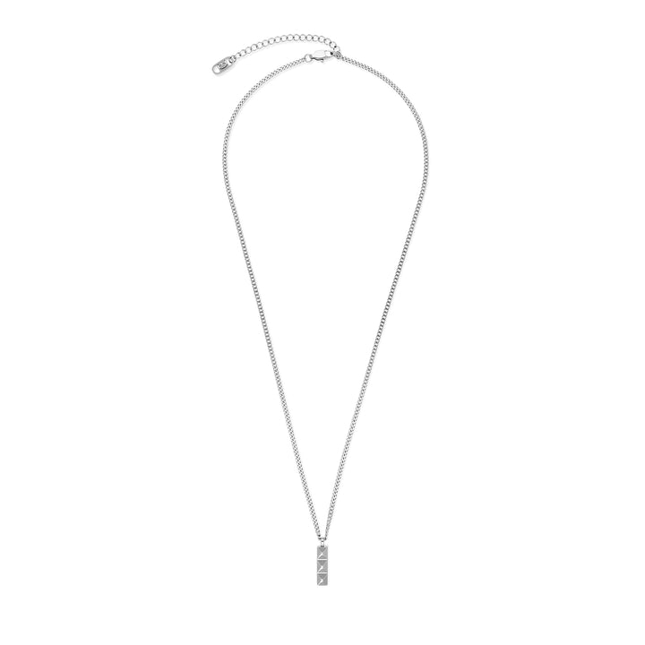 Coeur de Lion Spikes Trio Bar Silver Necklace