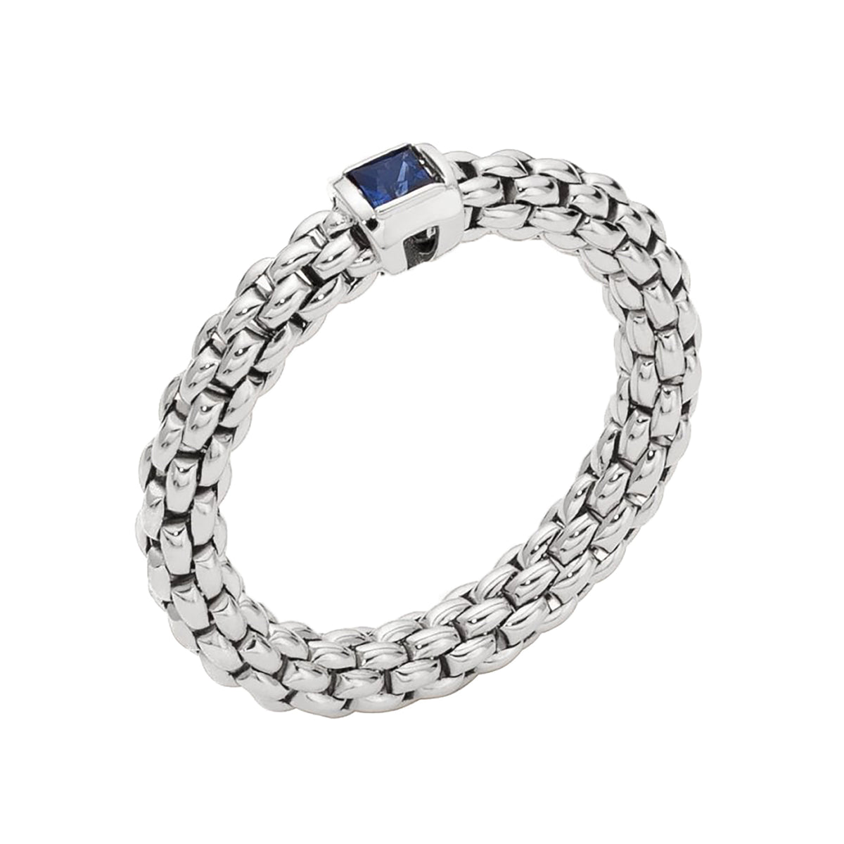 FOPE Flex'it Souls 18ct White Gold Sapphire Ring Medium - Michael Jones Jeweller