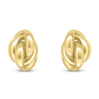 Fancy Oval 9ct Yellow Gold Knot Stud Earrings - Michael Jones Jeweller