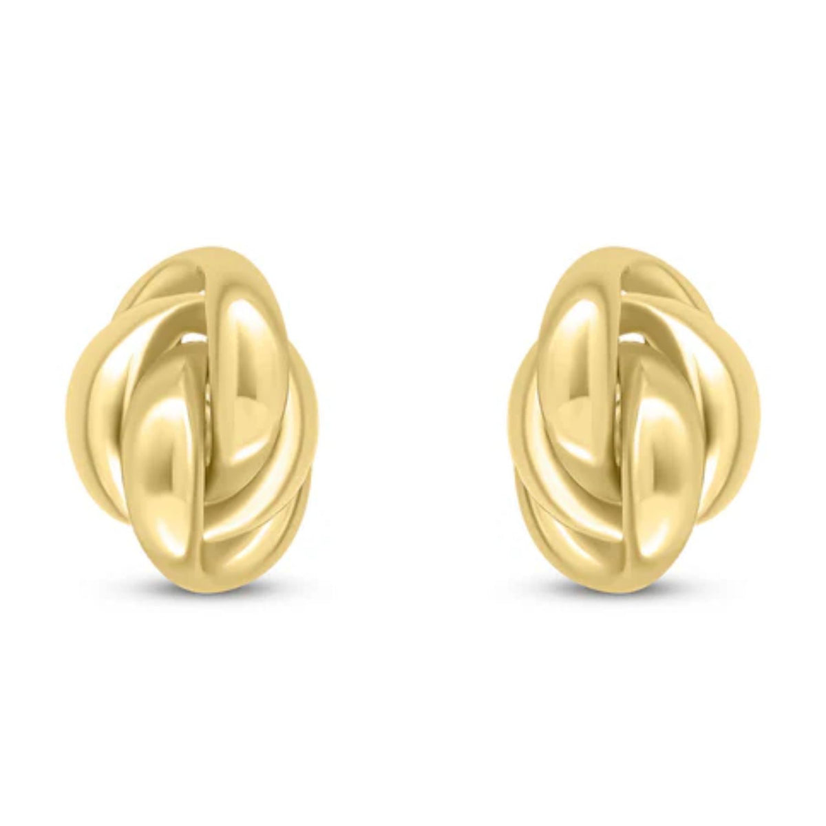 Fancy Oval 9ct Yellow Gold Knot Stud Earrings - Michael Jones Jeweller