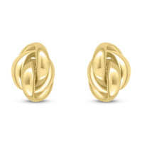 Fancy Oval 9ct Yellow Gold Knot Stud Earrings