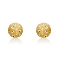 9ct Yellow Gold 7mm Stardust Stud Earrings