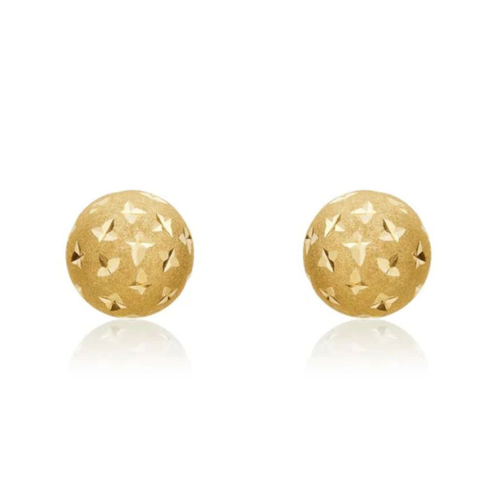 9ct Yellow Gold 7mm Stardust Stud Earrings