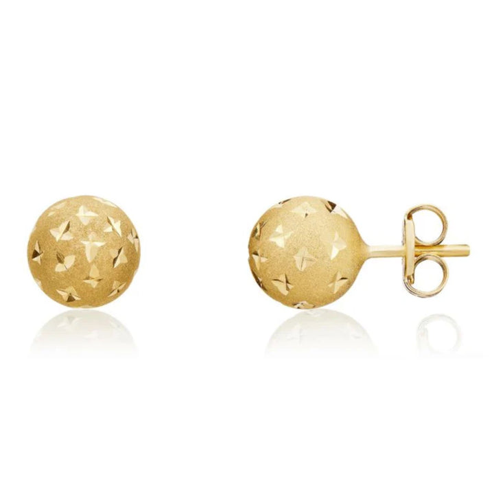 9ct Yellow Gold 7mm Stardust Stud Earrings