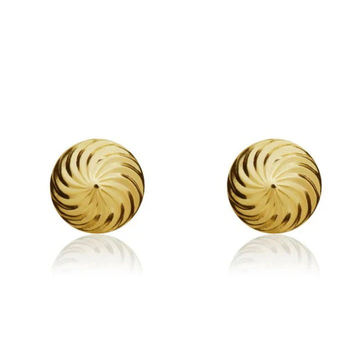 Swirl Style 9ct Yellow Gold Stud Earrings