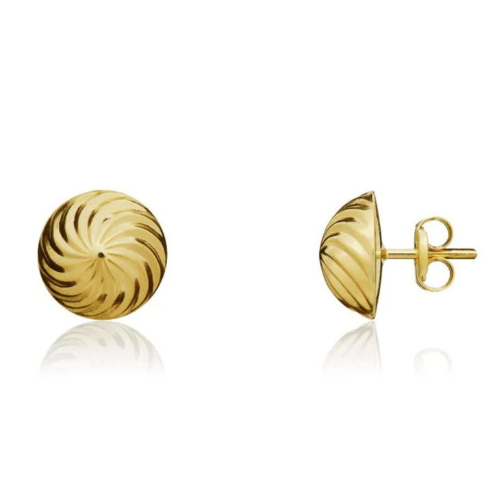 Swirl Style 9ct Yellow Gold Stud Earrings