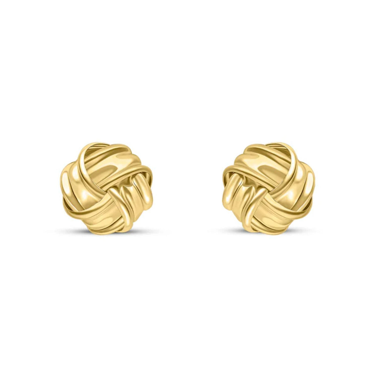 Ribbon Knot 9ct Yellow Gold Stud Earrings - Michael Jones Jeweller