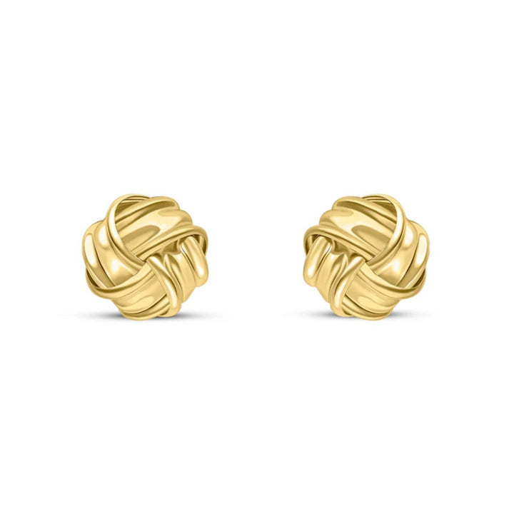 Ribbon Knot 9ct Yellow Gold Stud Earrings