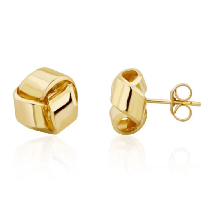 Polished Knot 9ct Yellow Gold Stud Earrings