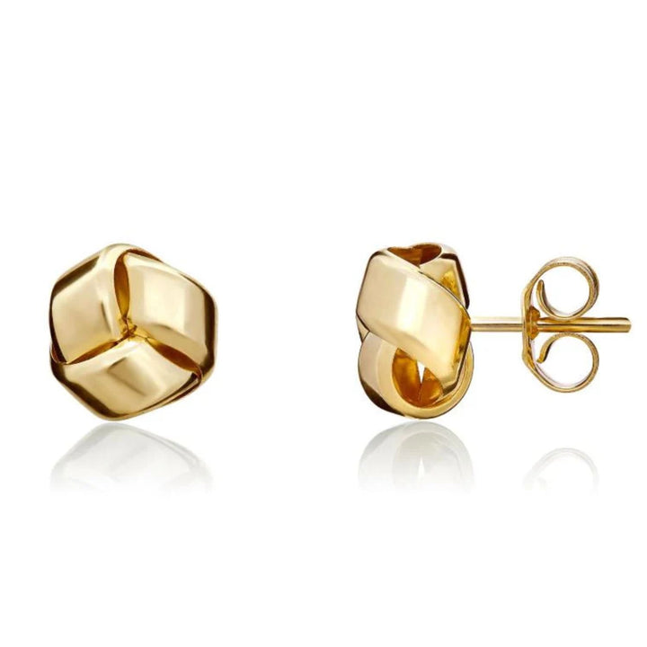 9ct Yellow Gold Knot Stud Earrings