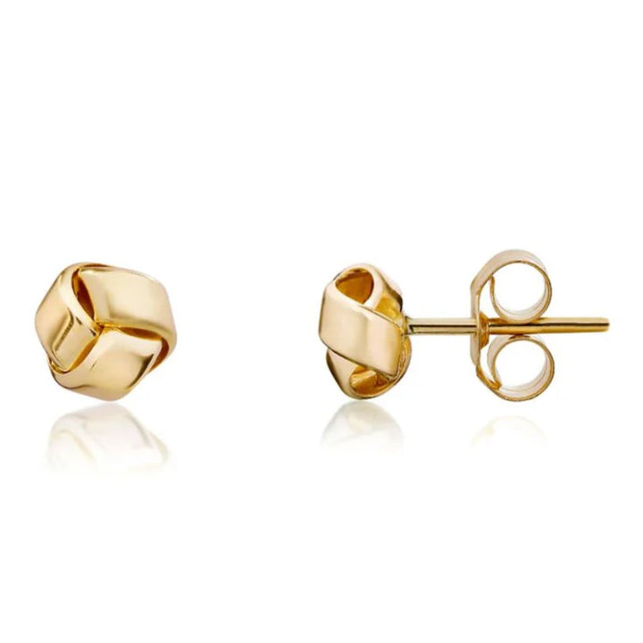 9ct Yellow Gold Knot Stud Earrings