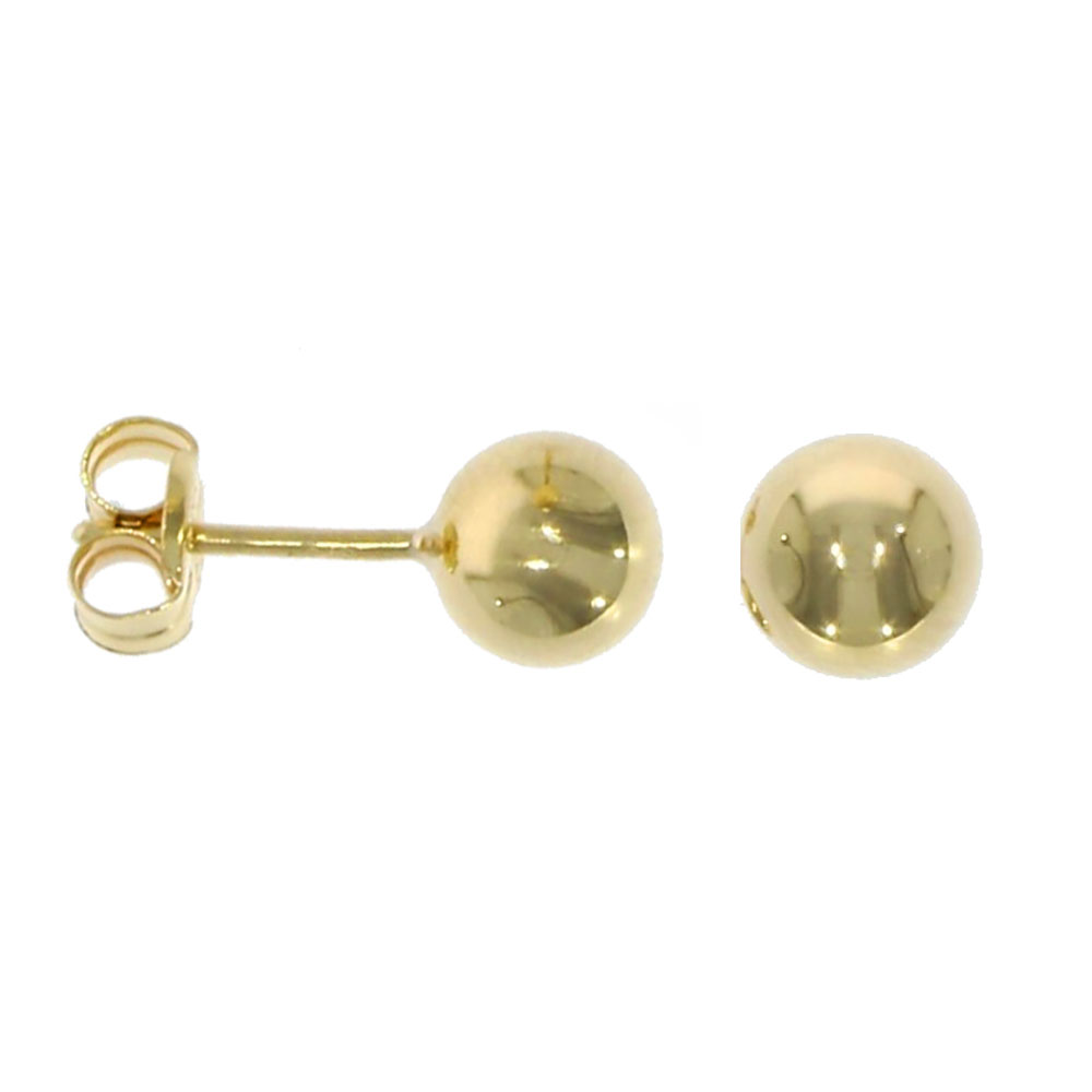 9ct Yellow Gold Polished 6mm Ball Stud Earrings - Michael Jones Jeweller