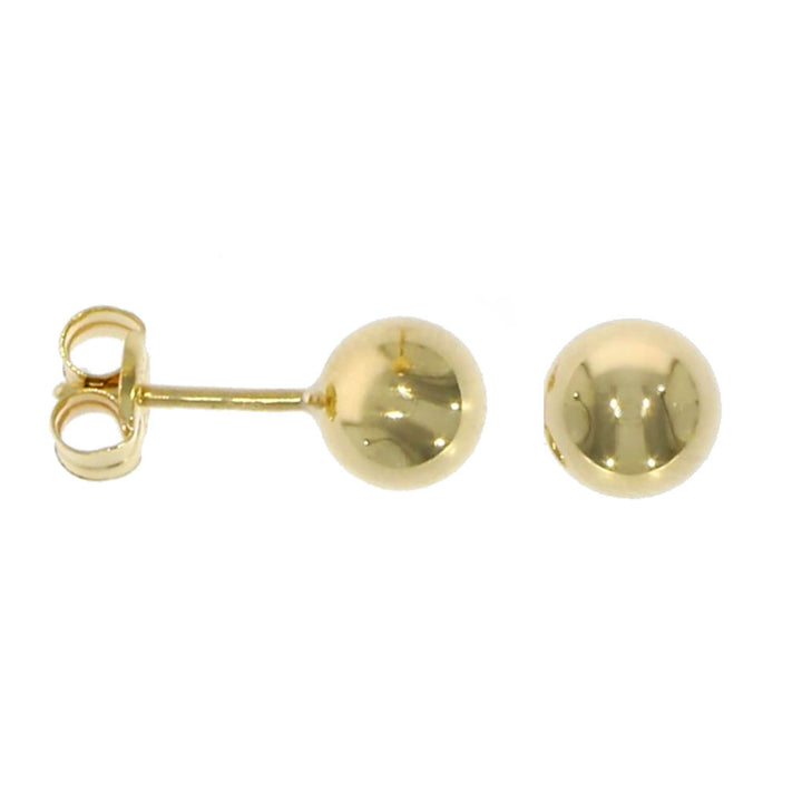 9ct Yellow Gold Polished 6mm Ball Stud Earrings