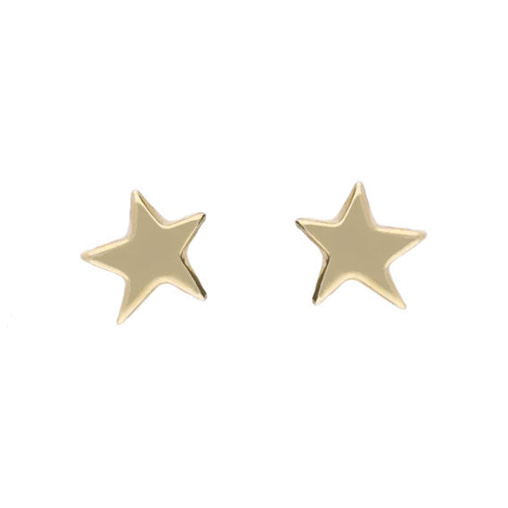 9ct Yellow Gold Star Stud Earrings