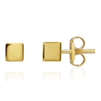 Cube Stud 9ct Yellow Gold Earrings - Michael Jones Jeweller