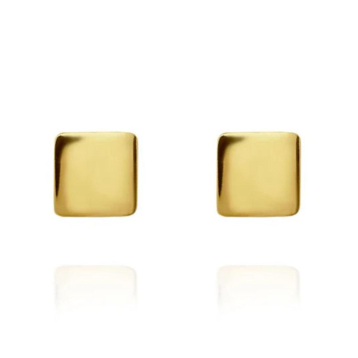 Cube Stud 9ct Yellow Gold Earrings - Michael Jones Jeweller
