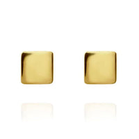 Cube Stud 9ct Yellow Gold Earrings - Michael Jones Jeweller