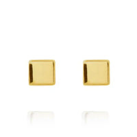 Cube 9ct Yellow Gold Stud Earrings - Michael Jones Jeweller