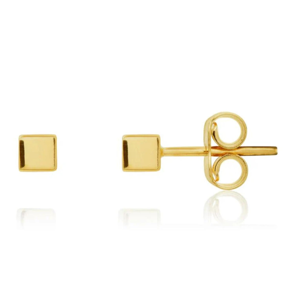 Cube 9ct Yellow Gold Stud Earrings - Michael Jones Jeweller