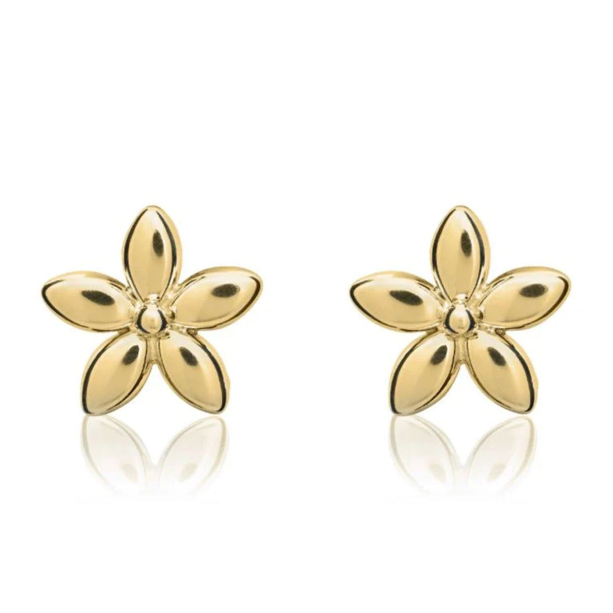9ct Yellow Gold Flower Earrings - Michael Jones Jeweller