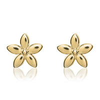 9ct Yellow Gold Flower Earrings