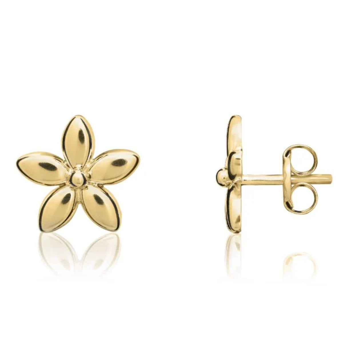 9ct Yellow Gold Flower Earrings - Michael Jones Jeweller