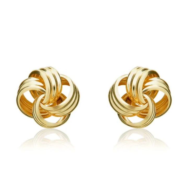 Multi Strand 9ct Yellow Gold Knot Stud Earrings - Michael Jones Jeweller