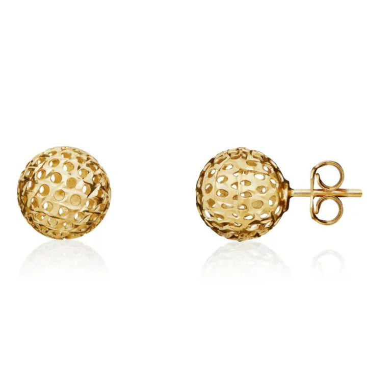 9ct Yellow Gold Pierced Ball Stud Earrings