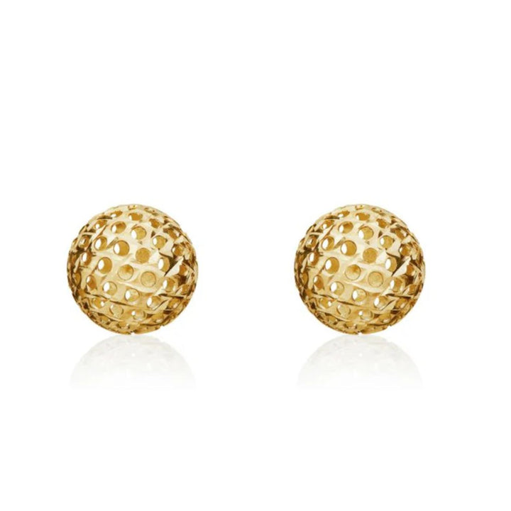 9ct Yellow Gold 8mm Pierced Ball Stud Earrings