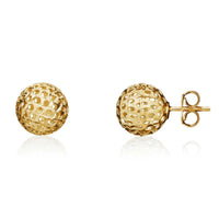 9ct Yellow Gold 8mm Pierced Ball Stud Earrings