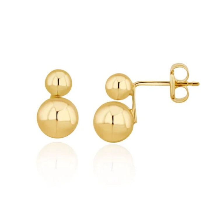 Double Ball 9ct Yellow Gold Stud Earrings
