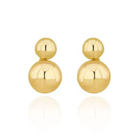 Double Ball 9ct Yellow Gold Stud Earrings